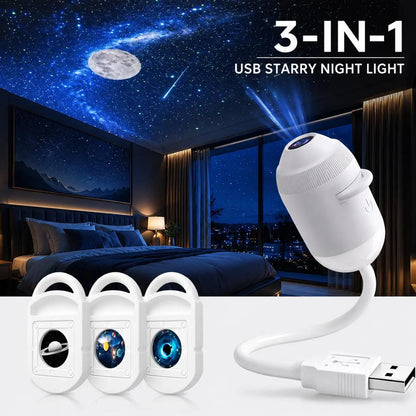 🎁Hot Sale 50% OFF🔥USB Star Projector Lamp, Galaxy Projection & Bedside Night Light🌌