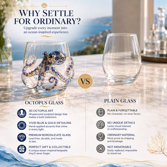 ⚡Artisanal Blue Ringed Octopus Glassware