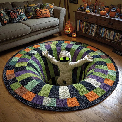 🔥 TODAY 50% OFF🎃3D Skeleton Vortex Quilted Round Halloween Rug