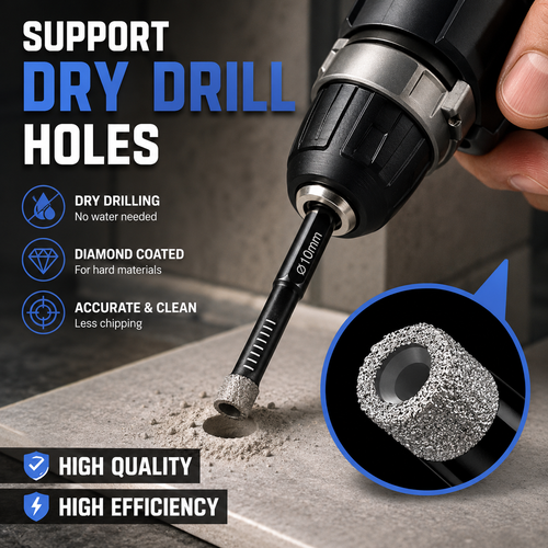⚡️6 Pcs Diamond Drill Bits Set, 1/4 5/6 3/8 1/2 Inch Brazed Diamond Drill Bits for Precision Drilling in Tile Ceramic Glass Granite Marble Masonry
