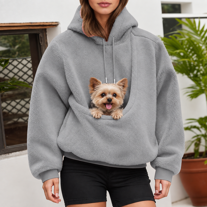 🐾 Cozy Pet Carrier Fleece Hoodie – Warm, Soft & Hands-Free