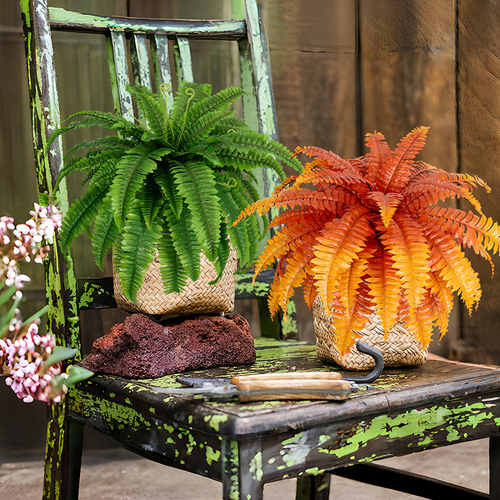 🌿 UV Resistant Lifelike Artificial Boston Fern – Realistic Outdoor & Indoor Greenery Decor