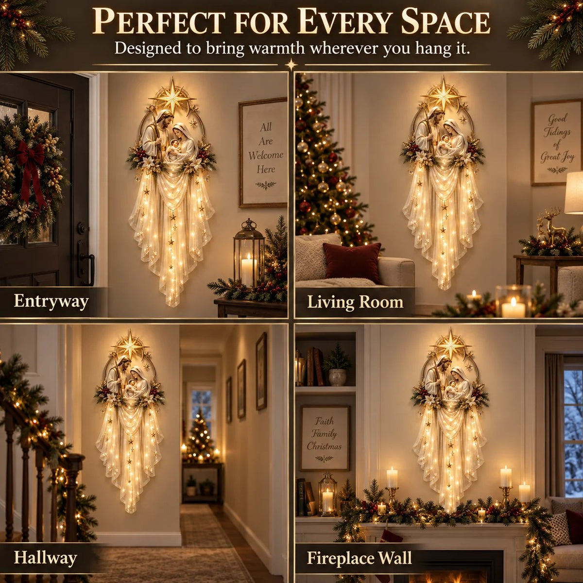 ✨50% OFF TODAY ✝️ Holy Family Star Veil™ – Meaningful Christmas Wall Decor