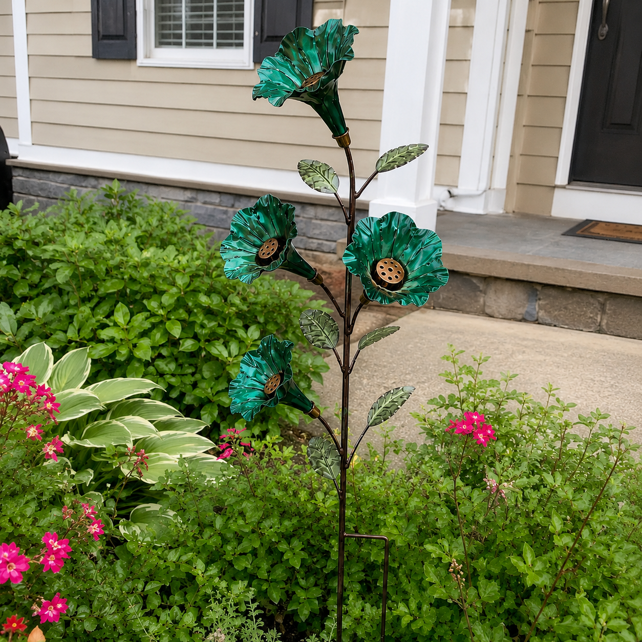 🔥50% OFF TODAY🎁Vintage 4-Flower Hummingbird Feeder Garden Stake