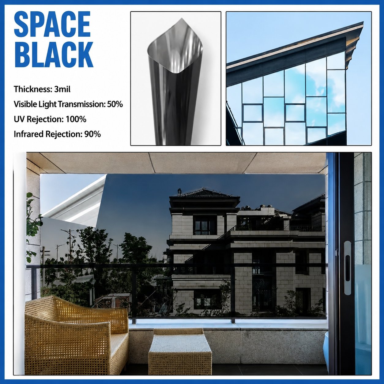🔥50% OFF TODAY☀️One-Way Mirror Window Film – Heat Control & UV Protection
