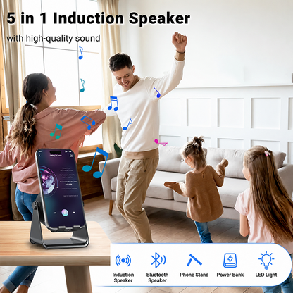 🔥HOT SALE 55% OFF📱5-in-1 Wireless Speaker Phone Stand with Power Bank