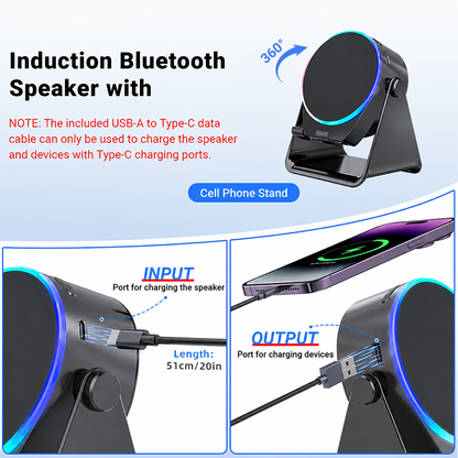 🔥HOT SALE 55% OFF📱5-in-1 Wireless Speaker Phone Stand with Power Bank