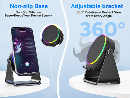 🔥HOT SALE 55% OFF📱5-in-1 Wireless Speaker Phone Stand with Power Bank