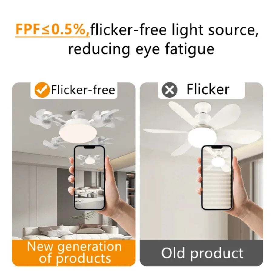 2-in-1 E27 Ceiling Fan Light with Remote Control