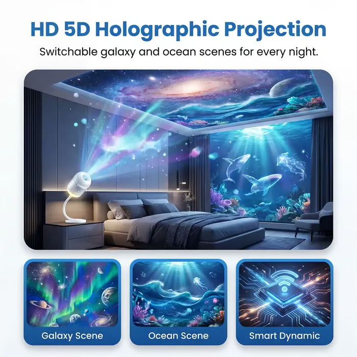 ⏰Last day Promotion🔥Night Light Projector - Smart Holographic Star Projector