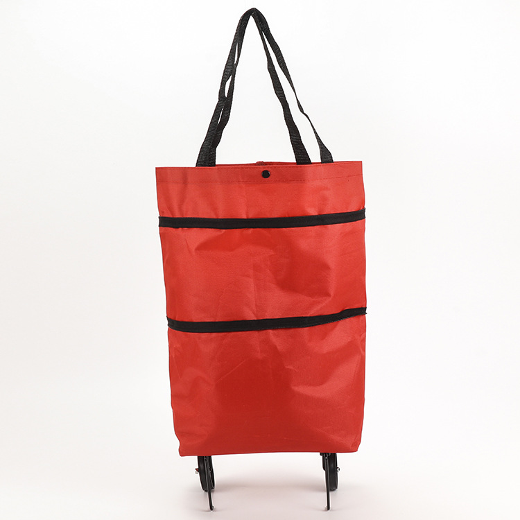 🌱✨ Limited Time 46% OFF✨ Collapsible Rolling Shopping Bag, Portable Foldable Wheeled Grocery Tote Bag Reusable Handbag For Supermarket Market Travel