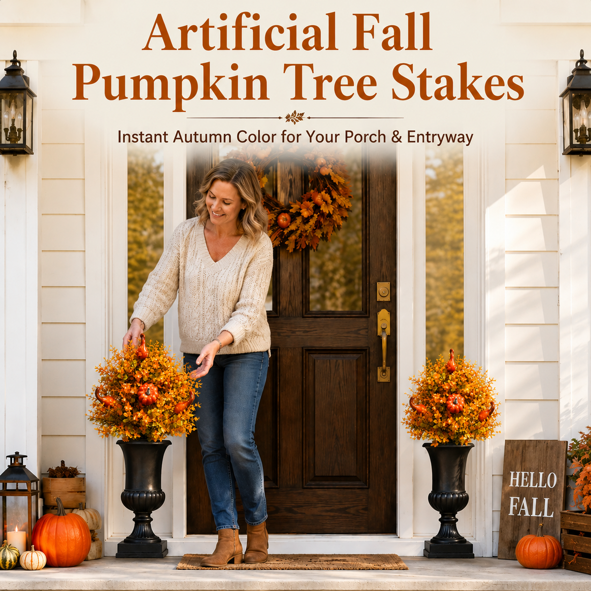 🎁Hot Sale 49% OFF🔥Artificial Fall Pumpkin Tree Stakes🍂