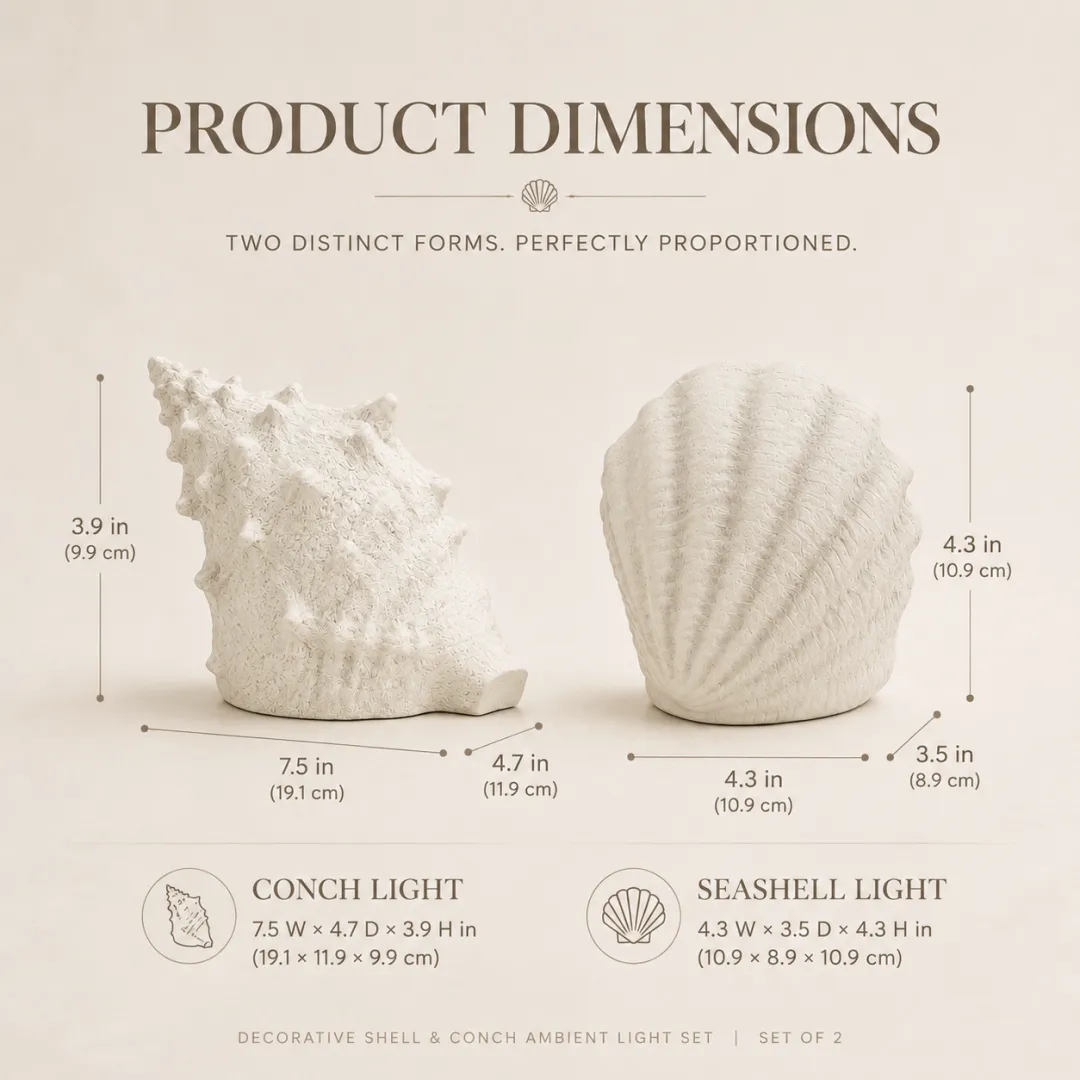Coastal Afterglow Shell & Conch Light Set