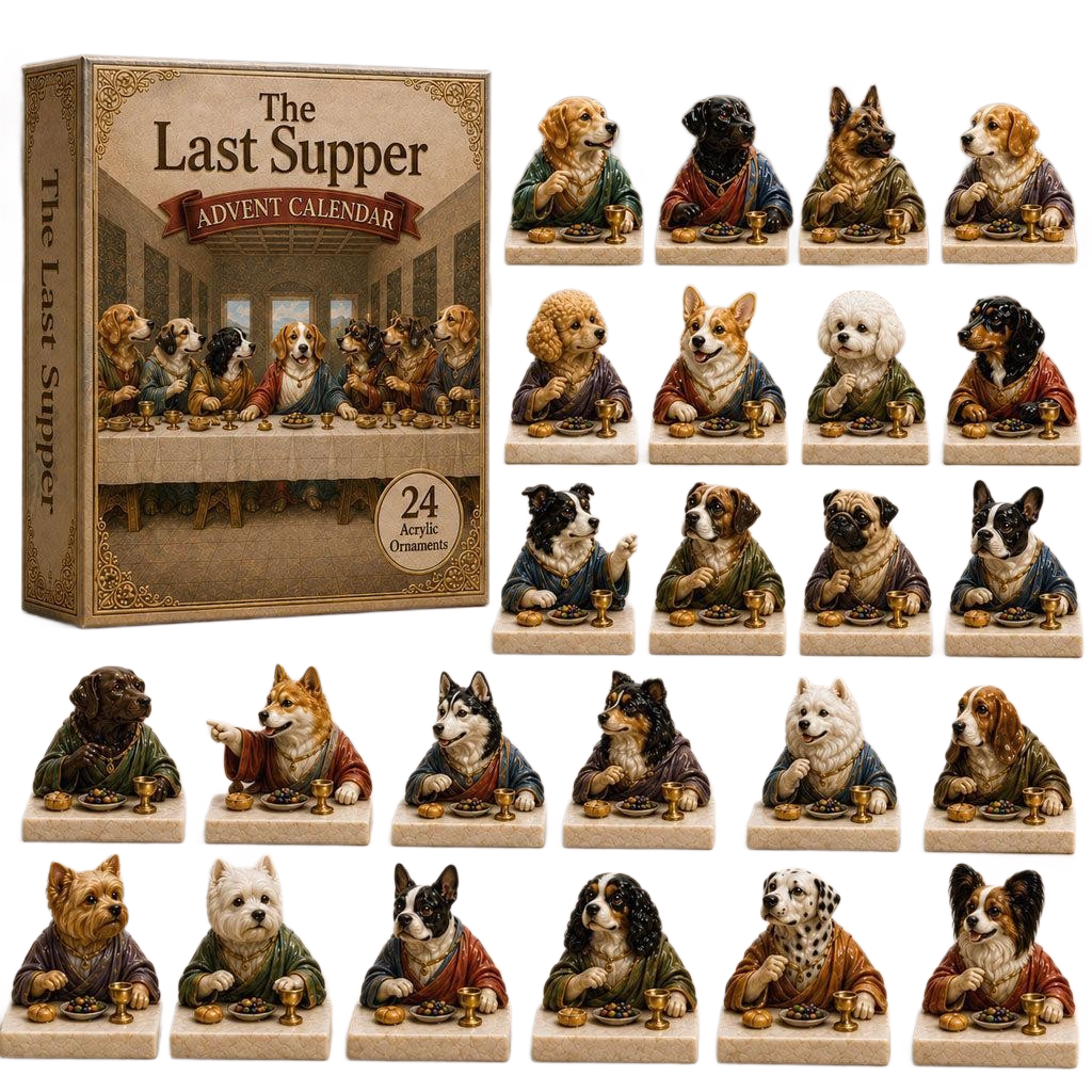 🐶🎁The Last Supper Dog Advent Calendar – 24-Day Christmas Countdown & Festive Collectibles