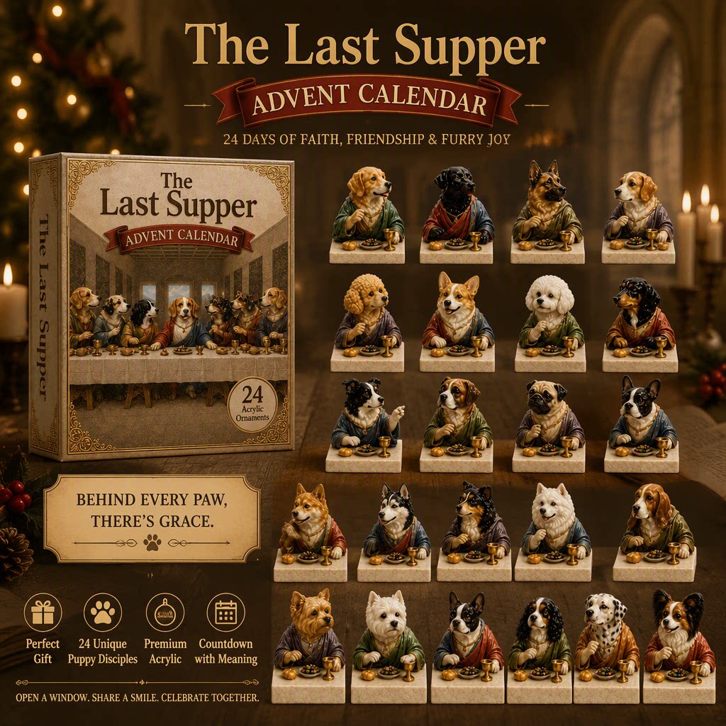 🐶🎁The Last Supper Dog Advent Calendar – 24-Day Christmas Countdown & Festive Collectibles