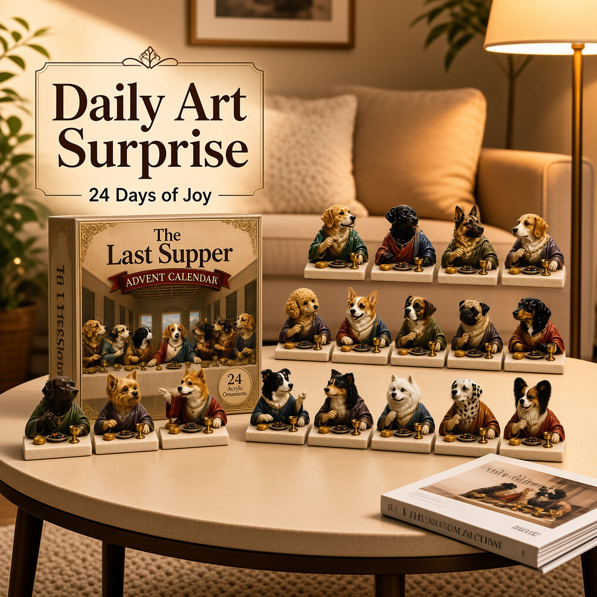 🐶🎁The Last Supper Dog Advent Calendar – 24-Day Christmas Countdown & Festive Collectibles