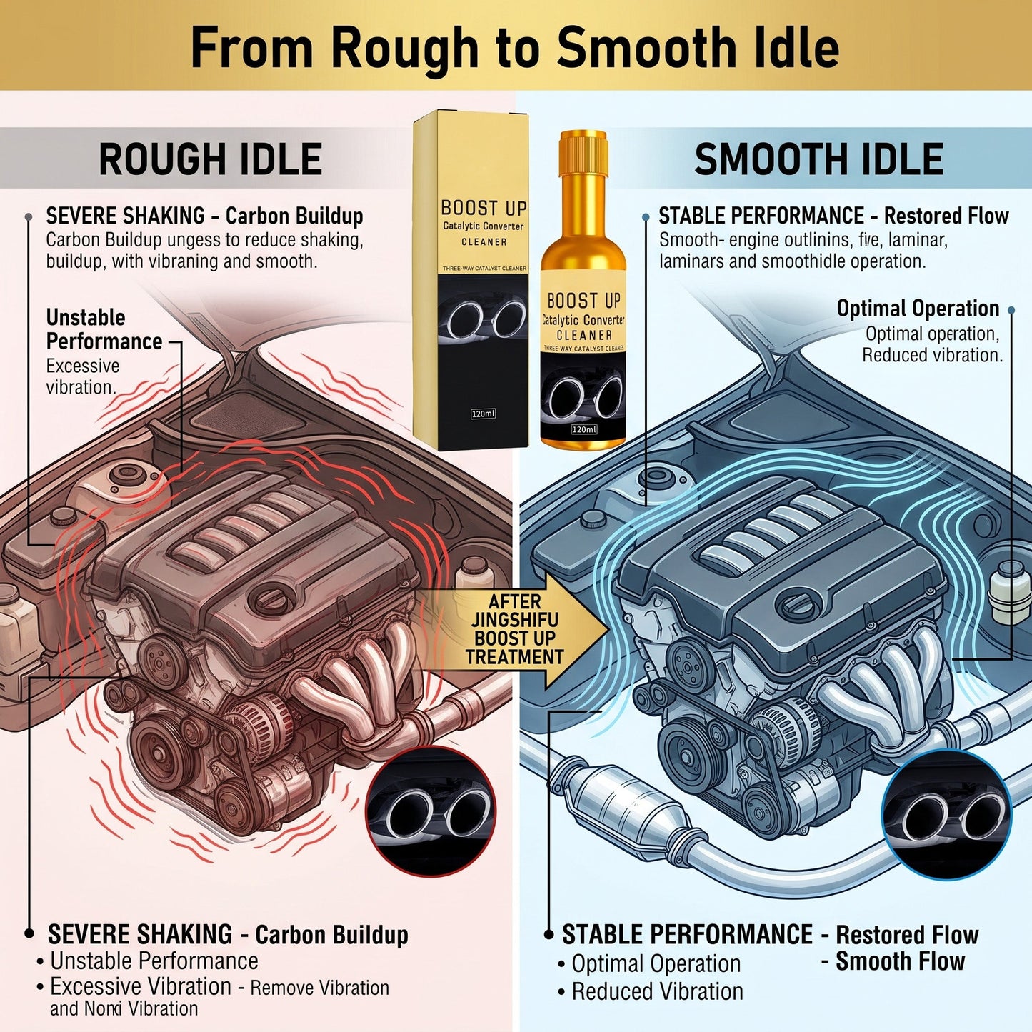 👍Newly Upgraded💥Over 30k+ Sold！🚗Car Catalytic Converter Cleaner , Engine Internal Cleaning, Removes Exhaust Carbon Buildup