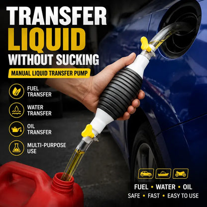 ⛽Manual Siphon Pump Kit with 1M Hose,Valve, Rubber Pump Bulb & 2 Hose Clamps, Liquid Transfer Pump for Fuel Water Oil, Car Boat Motorcycle