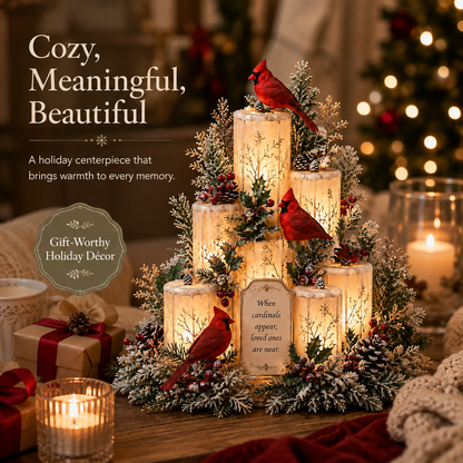 Cardinal Memorial LED Candle Centerpiece