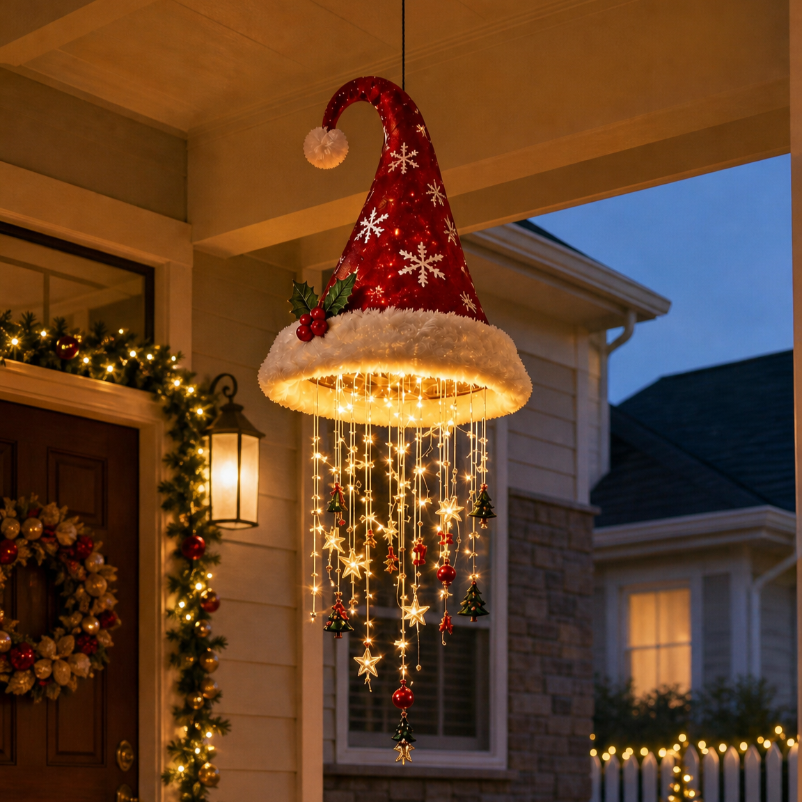 🔥HOT SALE 55% OFF🎅 Santa Hat Hanging Chandelier 🎄