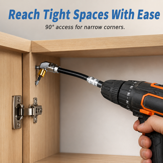 🔥 55% OFF TODAY⚙️ Flexible 90° Right Angle Drill Adapter – Reach Tight Spaces