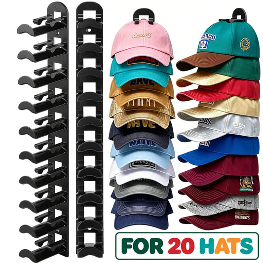 🧢 Hat Hook Wall Organizer | Holds Up to 20 Caps | No More Mess & Save 90% Space