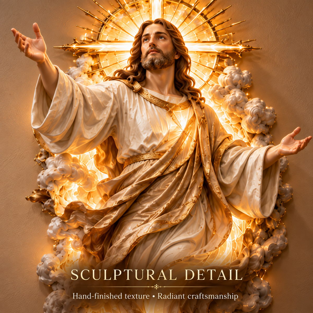 🔥Last Day 49% OFF -  ✝️ Light of the World Jesus Wall Sculpture – A Radiant Symbol of Faith for the Home