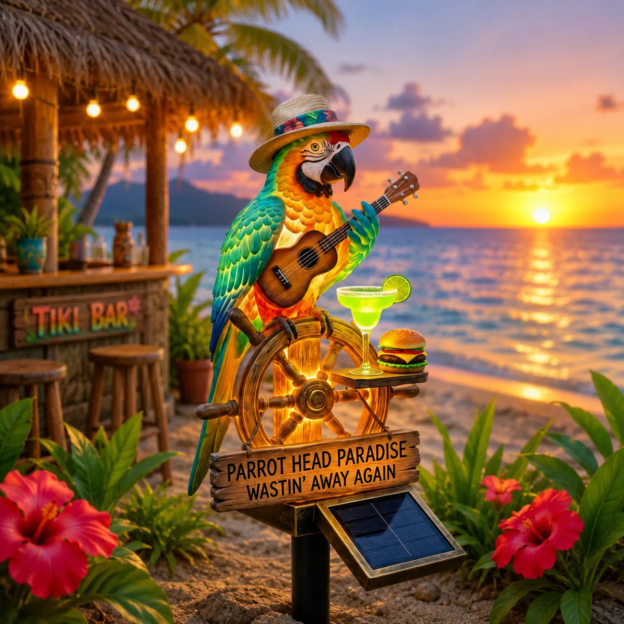 🌴 Powered Parrot Garden Light- "Wastin" Away Again"