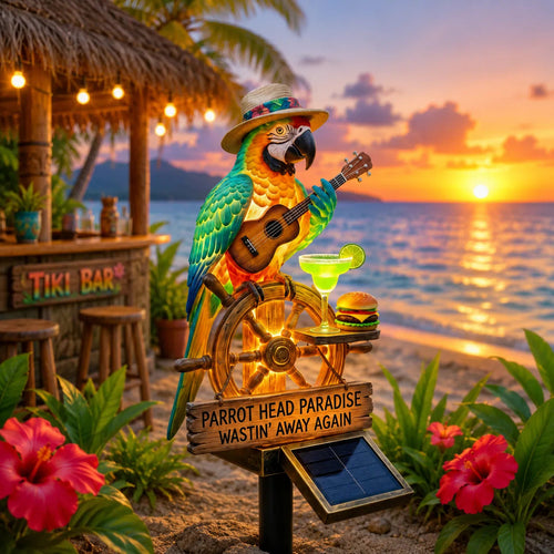 🌴 Powered Parrot Garden Light- "Wastin" Away Again"