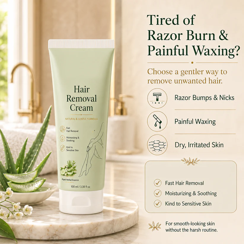 LAST DAY -BUY 1 GET 1 FREE🤩  Painless Depilatory Cream – No Razor Bumps, No Harsh Odor