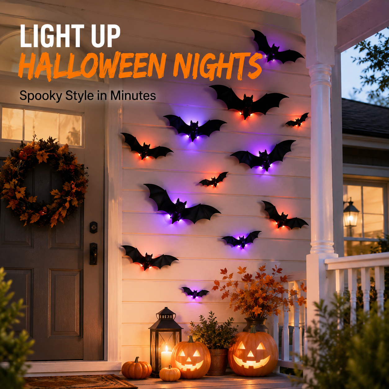 🦇 LED 3D Glowing Bat Wall Sticker Set Halloween Spooky Ambiance Decoration 🏷️