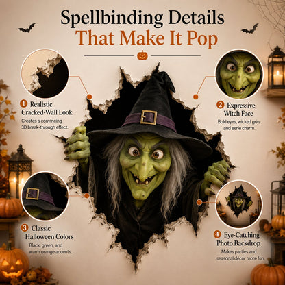 🎃 Halloween 3D Break-In Wall Decals – Realistic Spooky Wall & Window Stickers (Easy Peel & Stick)