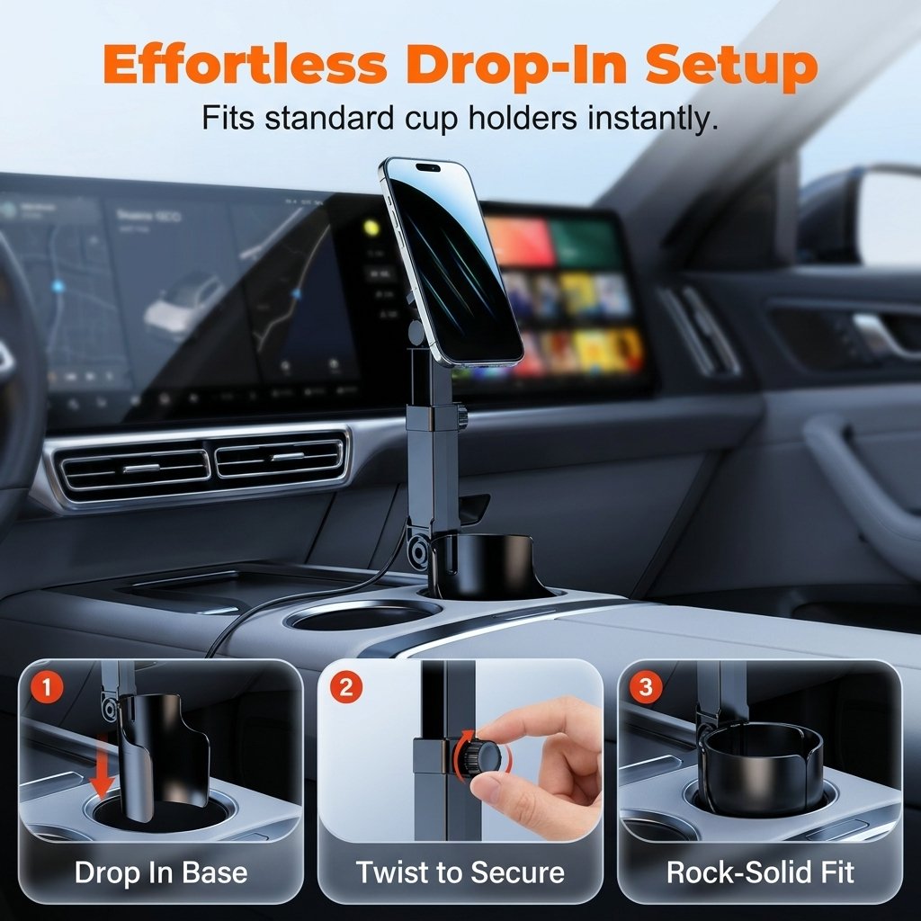 🔥 48% OFF | Magnetic Car Phone Holder Mount – 360° Adjustable, Strong N52 Magnet, One-Hand Operation
