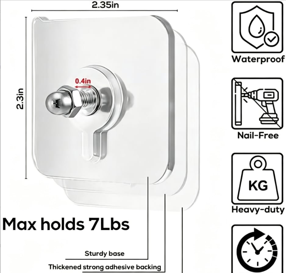 Heavy Duty Adhesive Wall Hooks