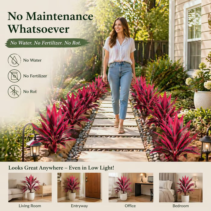 🌷🌿2-Pack 21.6" Artificial Cordyline Plants | UV Resistant, Pet Safe No-Maintenance Indoor Outdoor🌷