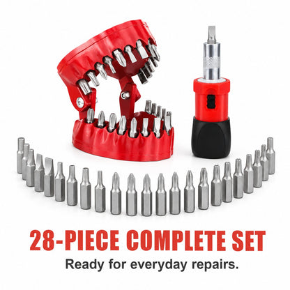 🛠️Tooth-Shaped Bit Holder – 28-Piece DIY Screwdriver Bit Set