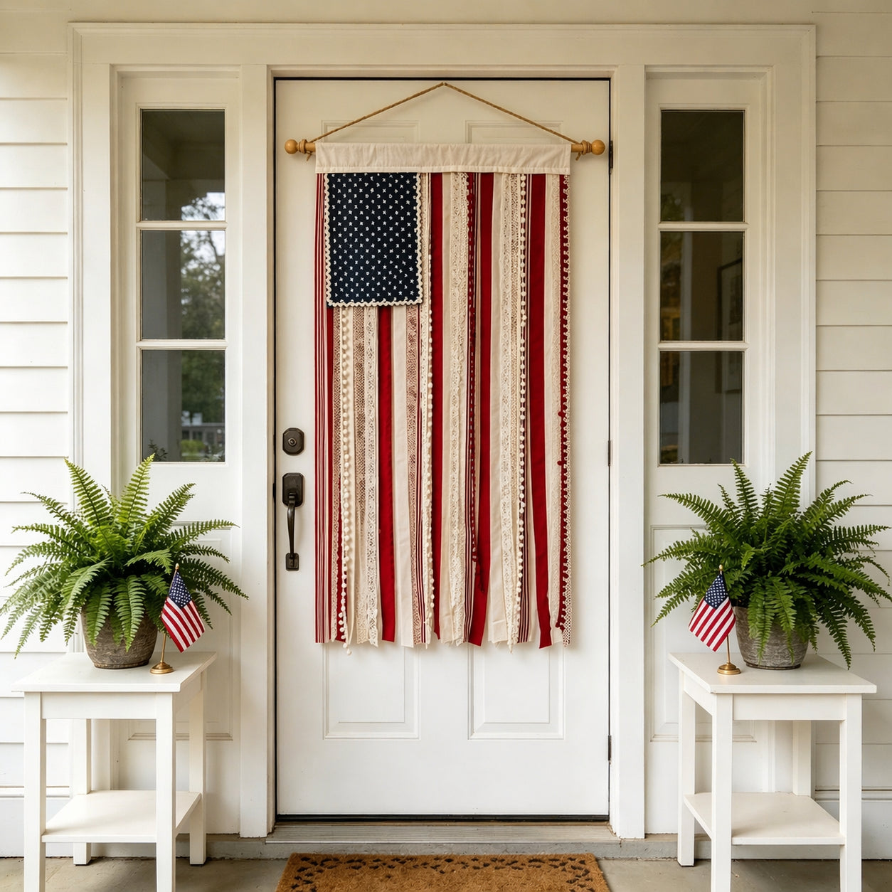 🎉60% OFF 250th Anniversary Sale 🎉4 x 2.3 Ft Lighted Rag American Flag Banner