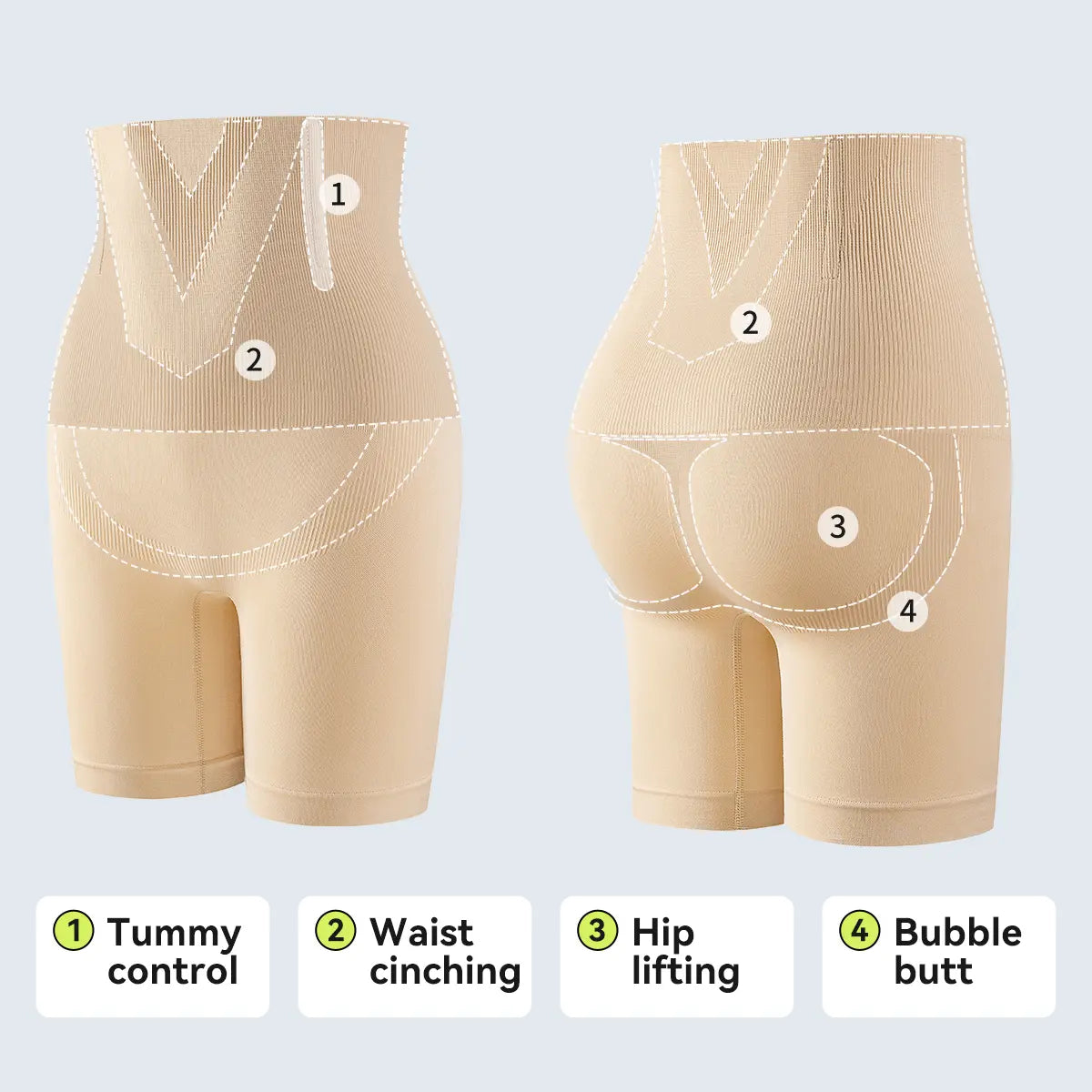 [2-Pack Fajas Colombianas Shaping Pants ] Women's Tummy Control Butt-Lifting Shapewear, Sexy and Comfortable High-Waist Body Sculpting Garment Womenswear Compression