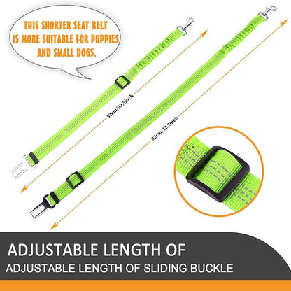 Pet Dog & Cat Seat Belts for Cars, Adjustable Safety Leash/Harness Compatible with Vehicle Headrests