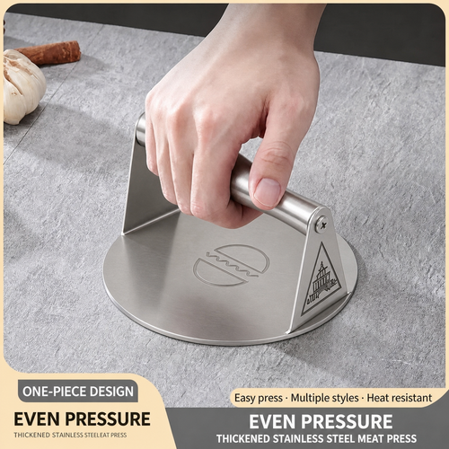 🍔🥩 Stainless Steel Smash Burger Press – Heavy-Duty Burger Smasher for Flat Top Grills