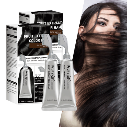 🔥HOT SALE 55% OFF🔥Fruit Comb Hair Dye Cream - In Hair DyeCream for Gray Coverage -Natural Black & Dark Brown