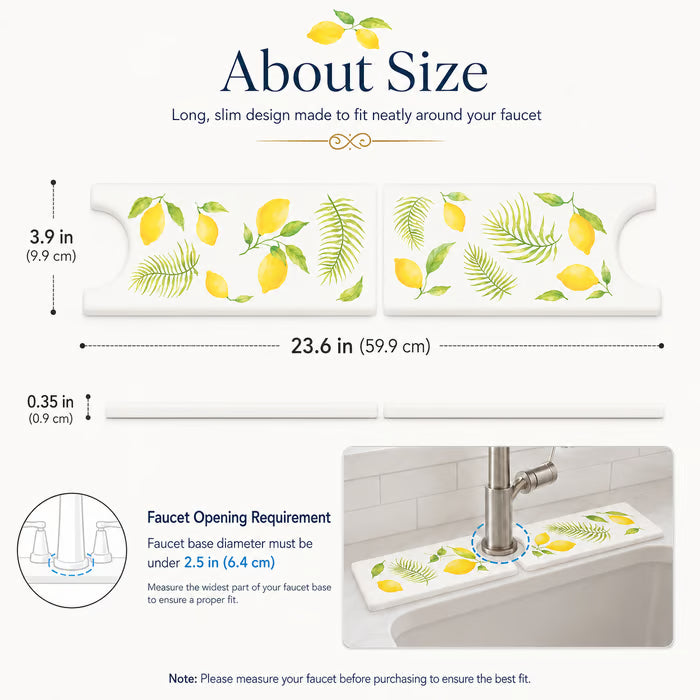 Floral Diatomite Sink Drying Mat