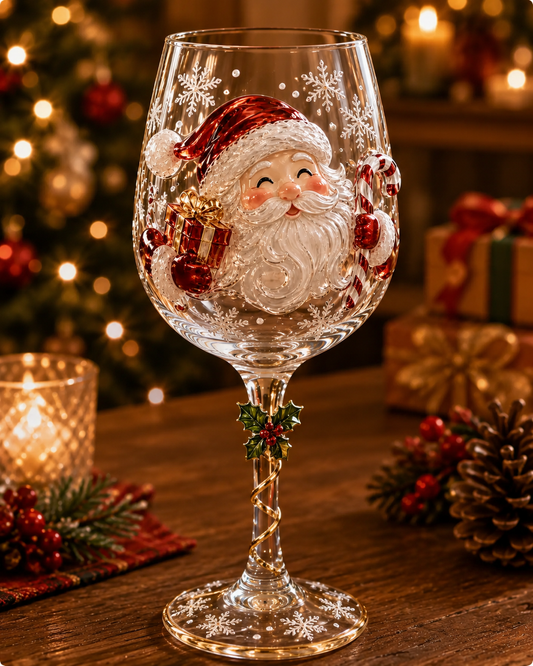🎁🍷Christmas 3D Wine Glass Collection Gift Box Set