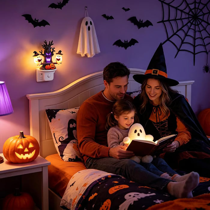 👻 Animated Seesaw Ghost Night Light Spooky-cute Halloween décor with glowing motion — perfect for cozy seasonal ambiance 🎃✨