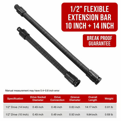 🔧 Flexible Shaft Extension Bar – Reach Tight Spaces with Maximum Torque