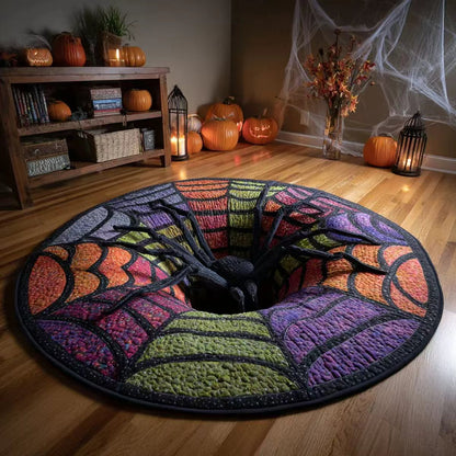 🔥 TODAY 50% OFF🎃3D Skeleton Vortex Quilted Round Halloween Rug