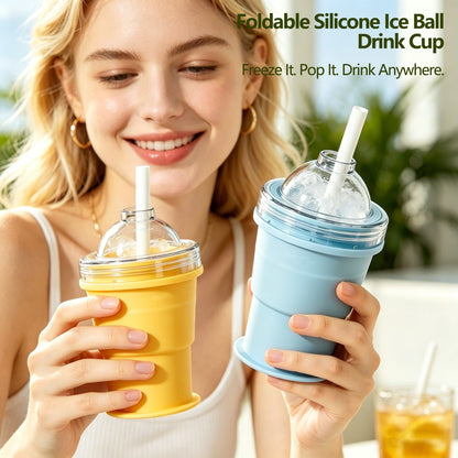 🧊55% OFF TODAY🥤 Foldable Ice Cup with Built-In Ice Ball Mold