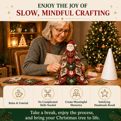 🎄HOT SALE 50% OFF 🧵DIY Quilted Christmas Tree Kit – Handmade Fabric Holiday Tabletop Tree Decor