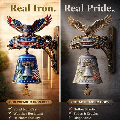 🏅USA 250th Anniversary Patriotic Wall Bell: 1776-2026 "Spirit of Liberty" Eagle🔔