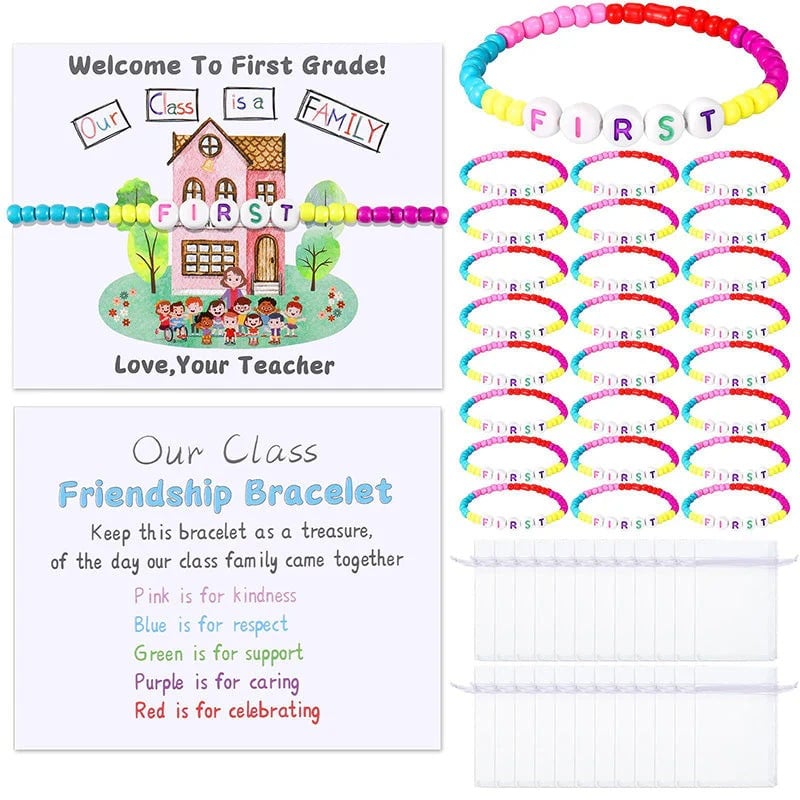 ✨🌈Pack of 25 Welcome Bead Bracelets - Strengthen Classroom Friendship & Spread Warm Kindness!